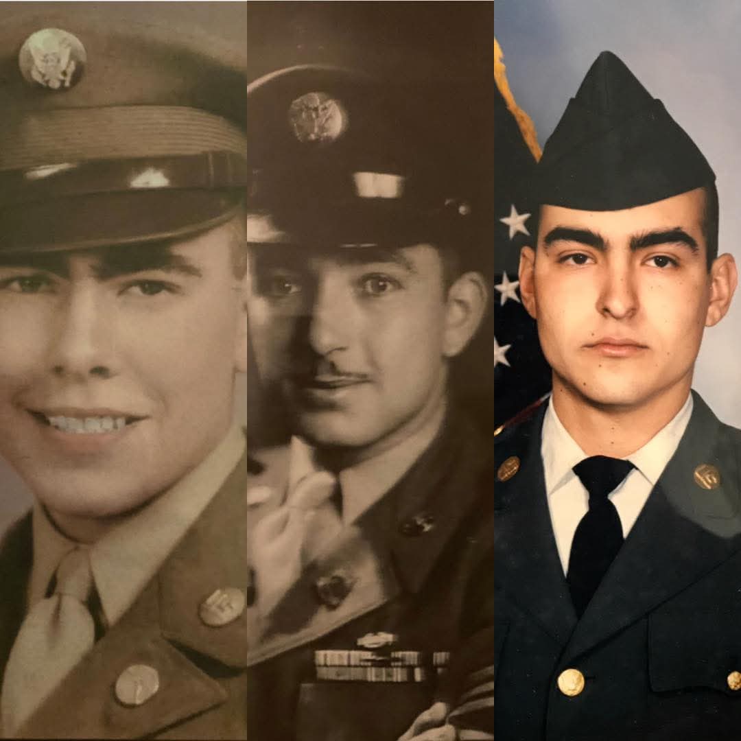 Collage of Dre's military portraits
